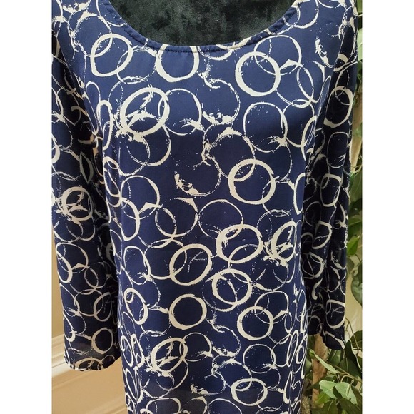 Avenue Women's Blue Polyester Round Neck Long Sleeve Pullover Blouse Size 22/24 - Picture 4 of 13